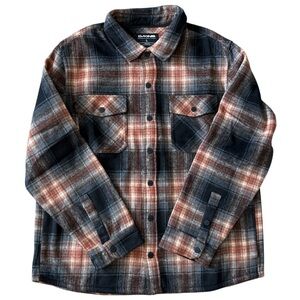 NWT Men’s soft brushed plaid flannel shirt outdoor fall layering button-up Large